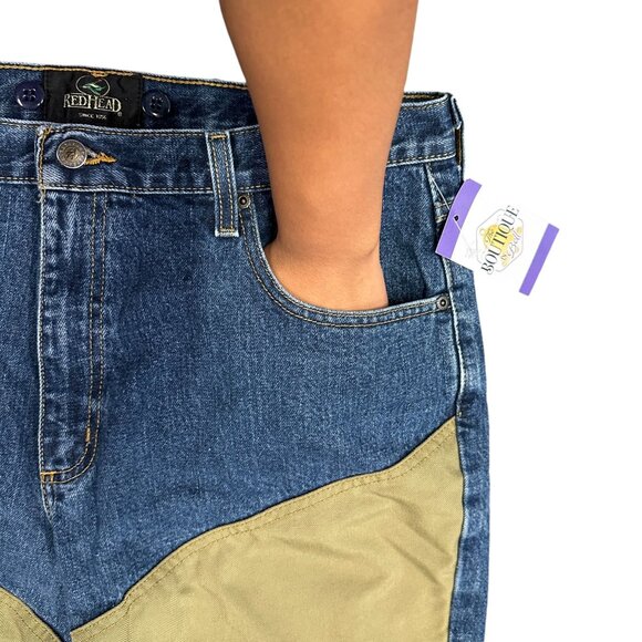 Redhead Field Pants Mens 36x30 Brush Guard Briar Jeans Outdoor Hunting Suspender - Picture 6 of 16